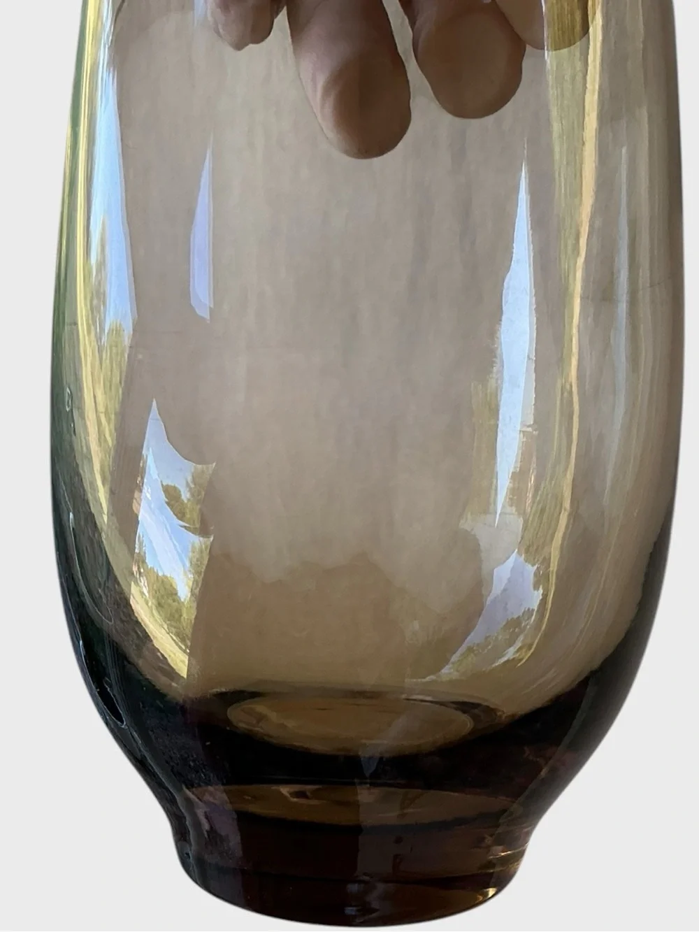 Vintage Libbey Moonstone Smoky Gray Stemless Wine Glasses Set of 2 15.25 oz Pair